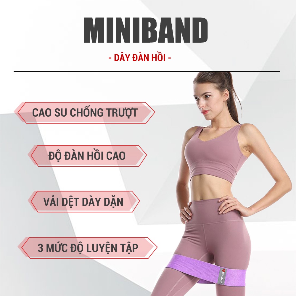 Dây mini band tập mông, dây kháng lực tập gym co giãn đàn hồi GoodFit GF914MB