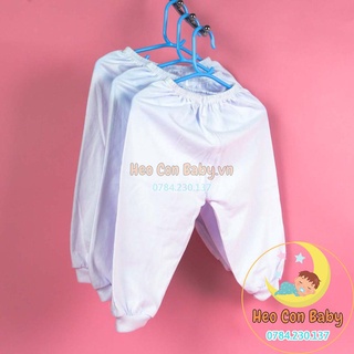 Quần dài cho bé sơ sinh màu trắng ống bo (3-13kg)/ Quần cotton mềm mát cho bé