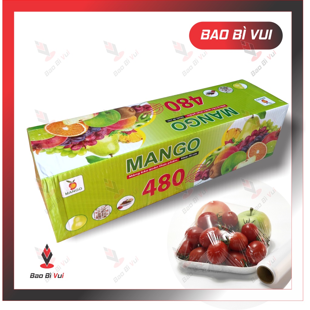 Màng thực phẩm 680 / 480,  bản 45cm, PVC, BAO BÌ VUI