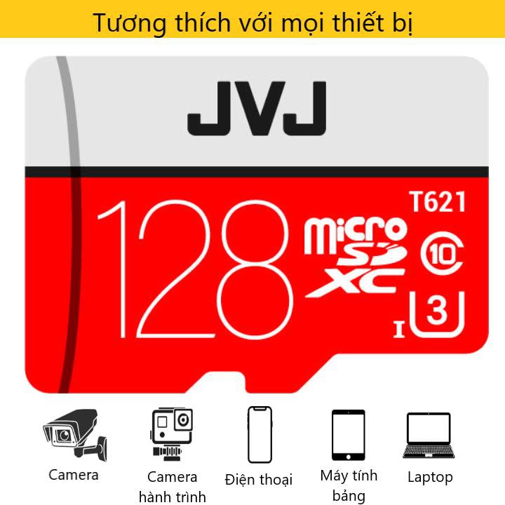 Ảnh Thẻ nhớ 128Gb JVJ Pro U3 Class 10 MicroSDHC – chuyên dụng cho CAMERA tốc độ cao tương thích với mọi thiết bị 3