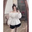 Set Tơ Trễ Vai Tay bồng mix quần