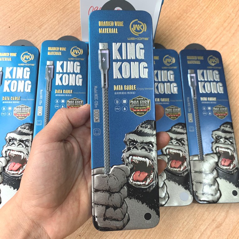 Dây cáp sạc cao cấp Wekome King Kông siêu bền chuẩn sạc Siêu nhanh