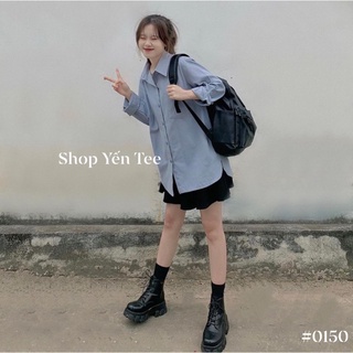 Áo sơ mi dài tay 1 túi , chất thô QC mềm mát