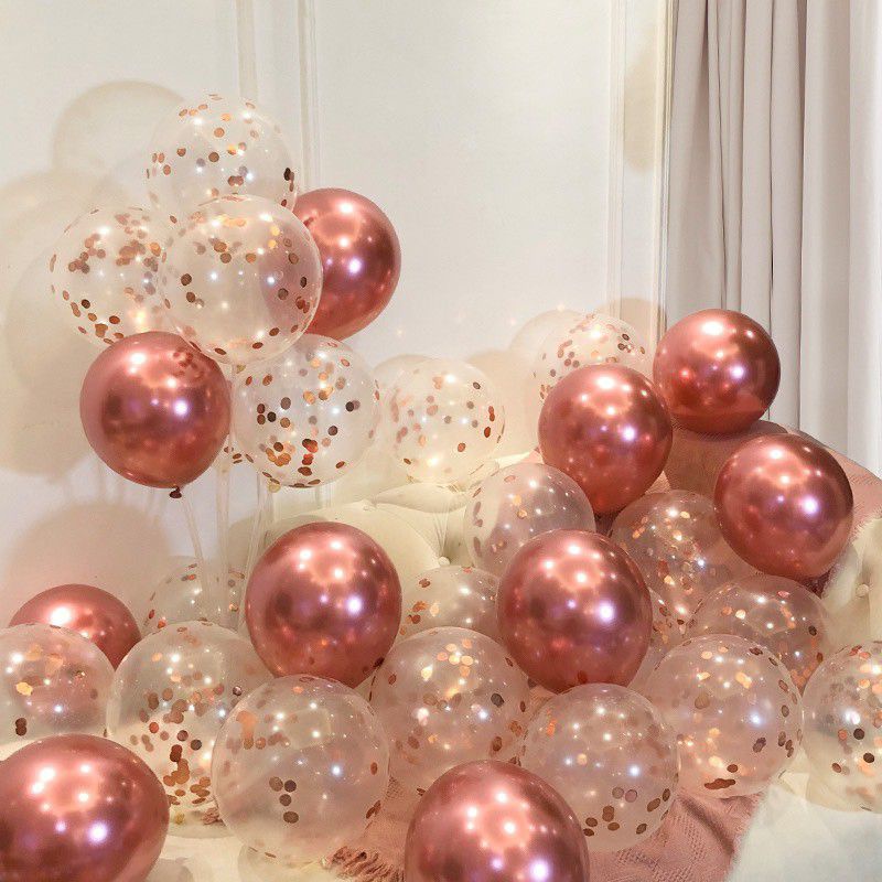 Set 10 bóng siêu nhũ mix bóng kim tuyến trang trí sinh nhật tiệc cưới siêu đẹp - Kem Shop K202