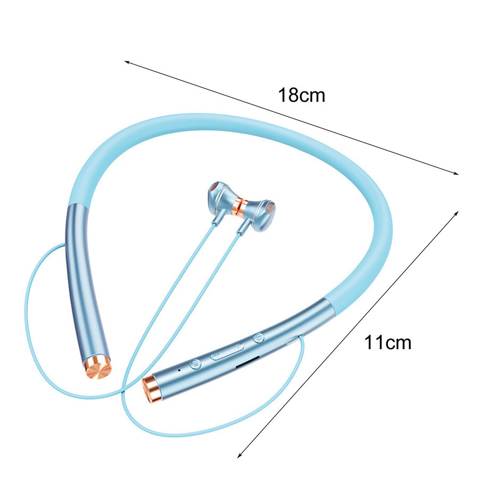 Tai Nghe Bluetooth 5.0 Có Dây Đeo Cổ Chống Thấm Nước Kiểu Dáng Thể Thao