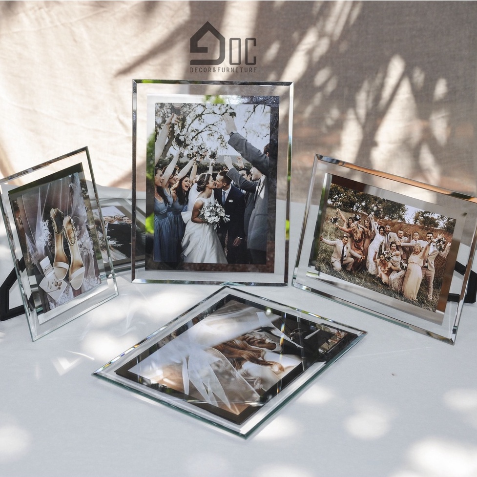 Khung ảnh để bàn kính tràn nhiều cỡ từ 9x13 - A4, khung để được cả dọc lẫn ngang, có video ảnh thật Góc decor