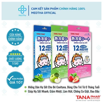 Miếng Dán Hạ Sốt Cho Bé Cooltana - Miếng Dán Hạ Sốt Cho Trẻ Sơ Sinh, Hỗ Trợ Giảm Sốt (Hộp 6 Miếng)