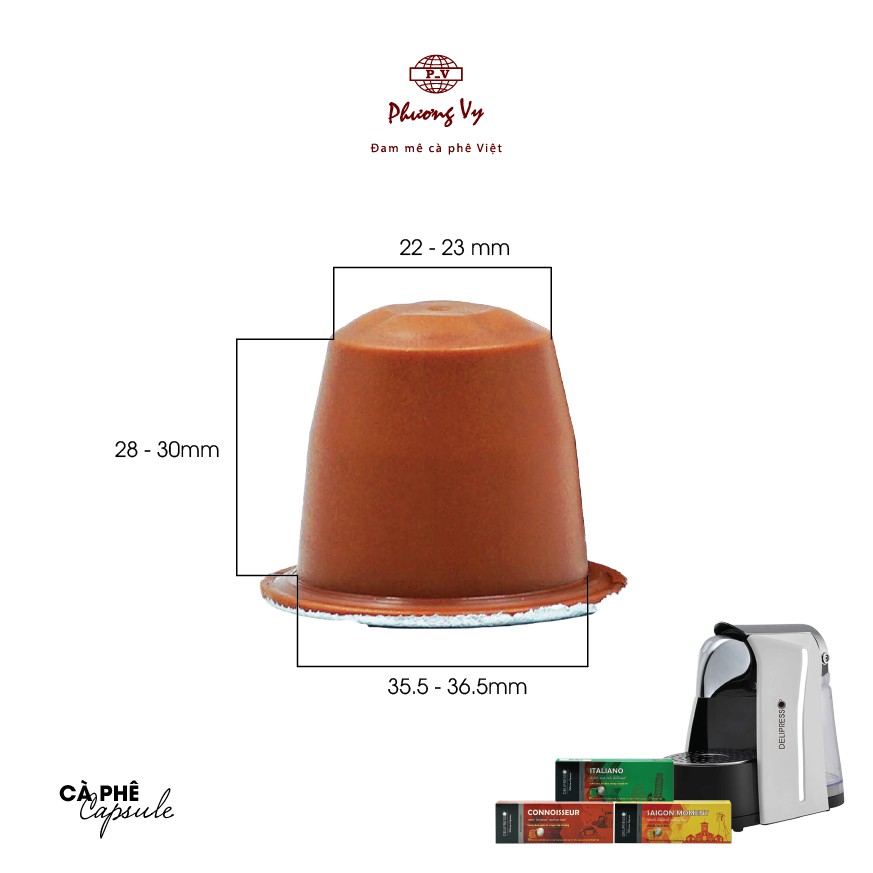 Ảnh Cà Phê Viên Nén NHỎ Delipresso Capsules phù hợp máy Nespresso hộp 10 viên x 6g tiện lợi, Phương Vy Coffee 4