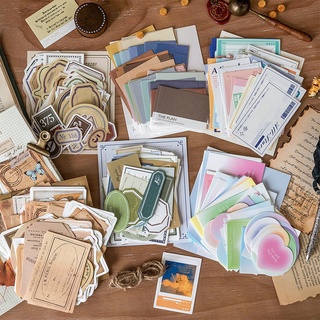 Set 100 Giấy Ghi Chú Phong Cách Vintage Trang Trí Sổ Tay/Sổ Tay