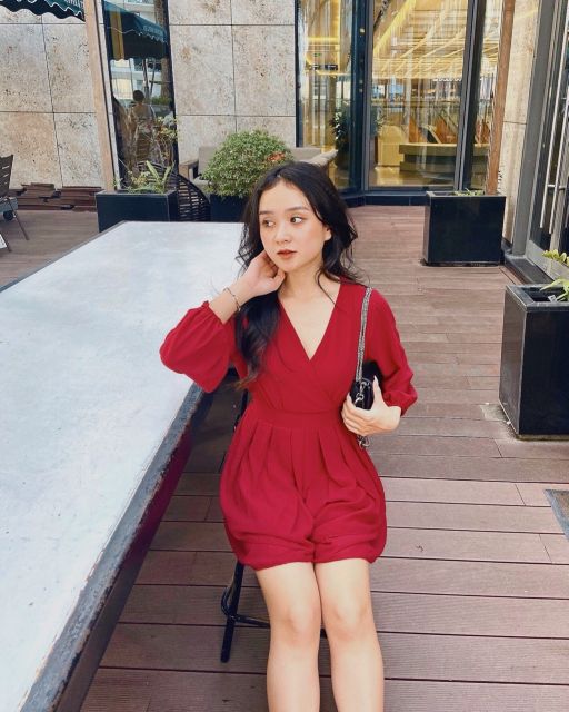 ĐẦM VOAN LỤA RŨ CỔ V KÈM LÓT TRONG DẦY DẶN KHÔNG SỢ BỊ LỘ
