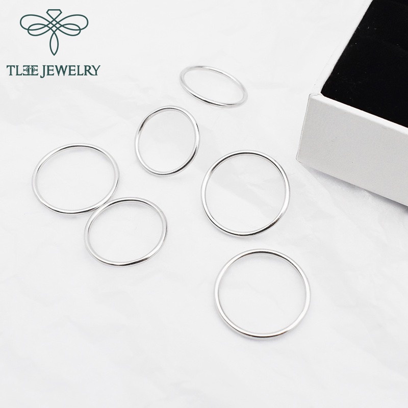 Nhẫn bạc TLEE tròn trơn basic cá tinh, đơn giản TLEE JEWELRY A0297