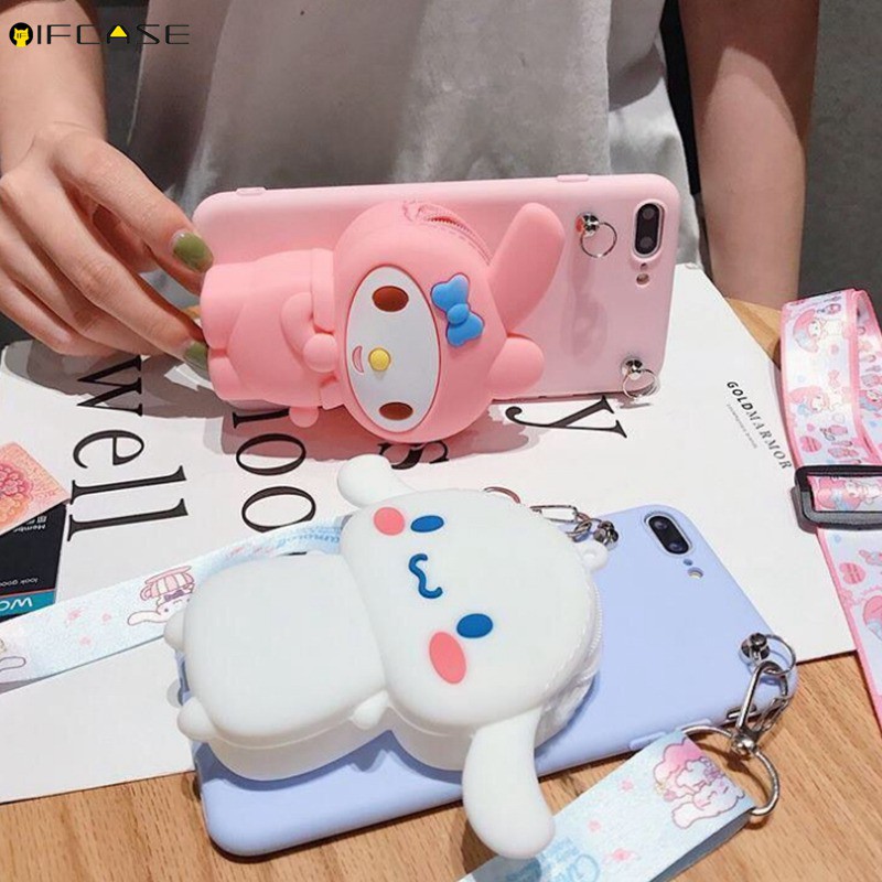 Ốp điện thoại Samsung Galaxy Note 20 Ultra 10 Lite 10 + Plus 9 Minnie Mickey Unicorn Khủng long Cinnamoroll Dây buộc chó Dây kéo Ví đựng tiền xu Gói thẻ hoạt hình Vỏ mềm dễ thương