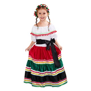 Trang Phục Halloween Cho Mẹ Và Con Gái Bé Gái Và Nữ Sân Khấu Váy Khiêu Vũ Nữ Truyền Thống mexiga Đầm Gia Đình Cha Mẹ-Con Đầm Dự Tiệc