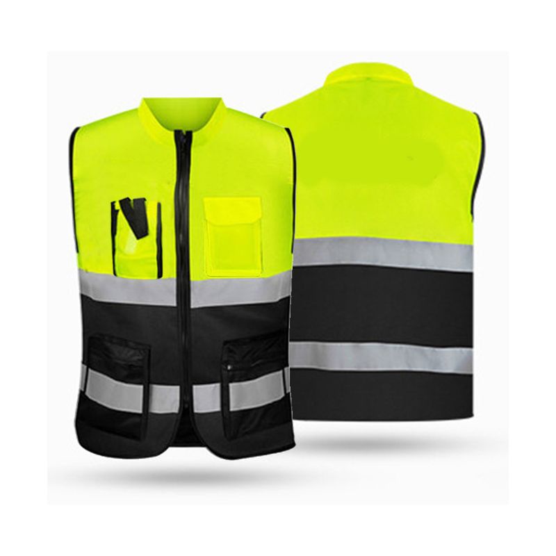 Multi-pockets  Visibility  Front Safety Vest with Reflective Strips