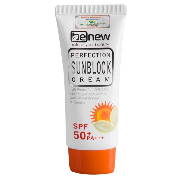 Ảnh Kem Chống Nắng Kiềm Dầu Lên Tông Benew Perfection Sun Block Cream Spf 50 PA +++ Hàn Quốc 50ml/ Hộp 1