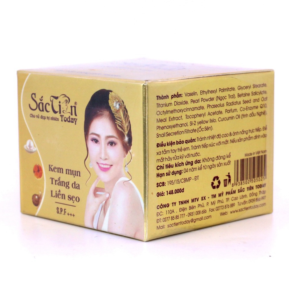 Kem Mụn Trắng da liền Sẹo Se khít lỗ chân lôg Sắc Tiên Today 8g (vàng)