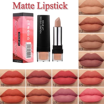 12 Màu Trang Điểm Matte Son Môi Chống Thấm Nước Lâu Dài Son Môi Gợi Cảm Đỏ Hồng Nhung Khỏa Thân Son Môi