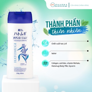 Combo Sữa Tắm Ý Dĩ 800ml Và Sữa Dưỡng Thể Trắng Da 250g Reihaku Hatomugi Nhật Bản