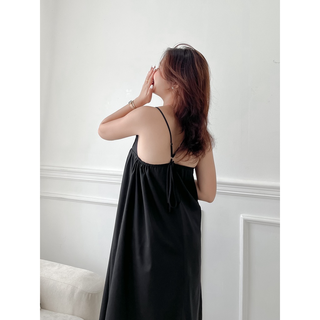ĐẦM HAI DÂY DÁNG SUÔNG NGỰC XẾP LI XINH XẮN - SMOKEY DRESS