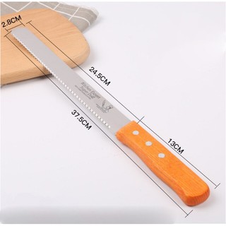 Dao Cắt Bánh Mì / Bánh Bông Lan Cán Gỗ 25cm-30cm