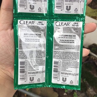 Set 30 Gói Dầu gội Clear mát lạnh bạc hà mát lạnh, đánh bay gàu ngay lần gội đầu tiên.