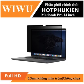 Miếng dán chống nhìn trộm film từ tính cho Macbook Pro 14 inch / Pro M1 / Air M1 / Air 13 inch hiệu WIWU Magnetic Screen