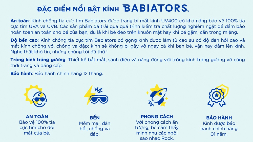 Mô tả Kính chống tia cực tím cho bé Babiators – Aviators, Hồng, 3-5 tuổi - 6