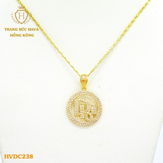 Dây Chuyền, Vòng Cổ Nữ Mặt Đính Đá, Titan Xi Mạ Vàng Non 24k Cao Cấp - Trang Sức Hava Hong Kong