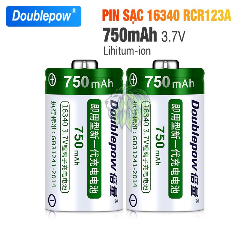 Pin Sạc Lithium-ion 16340 CR123A 750mAh Doublepow - Dung lượng thực ...