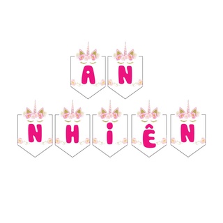 Dây chữ ghép tên trang trí sinh nhật, happy birthday, thôi nôi, đầy tháng cho bé trai, bé gái ,YẾN NHI SHOP
