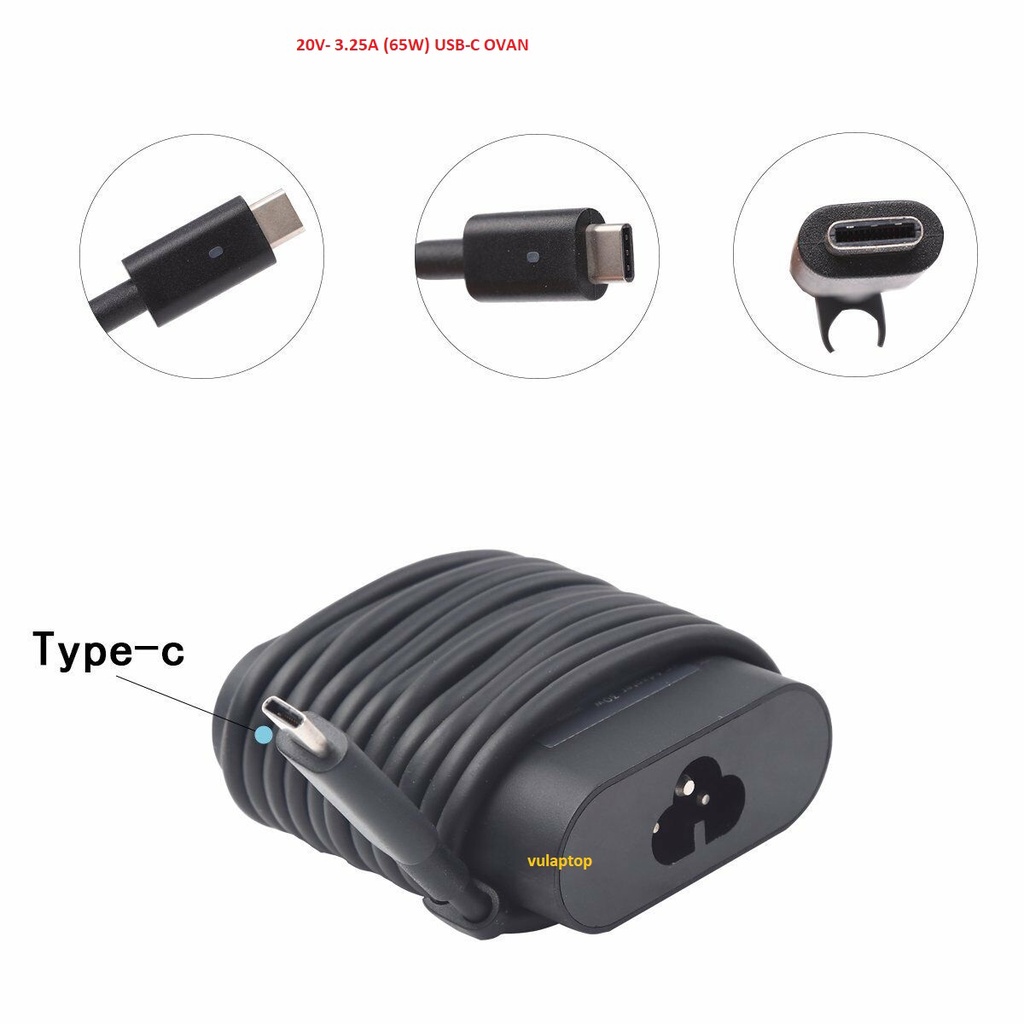 Sạc Laptop DELL 20V-3.25A (65W) USB-C - ZIN