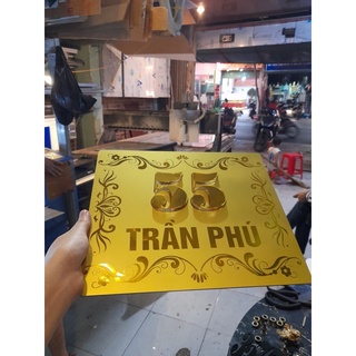 Bảng số nhà alu gương sang chảnh chỉ với 200.000. Tặng kèm keo dán mặt sau