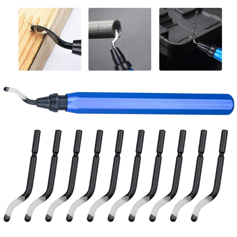 Bộ dụng cụ cắt kim loại / đồng / nhựa / nhôm / gỗ với tay cầm xoay và 10 lưỡi dao chuyên dụng