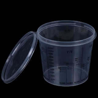Queenten Plastic Paint Mixing Cup PP Hard Plastic Tune Paint Cup with Cover QT