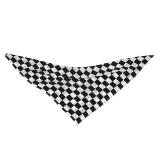 Khăn Bandana Vải Cotton Hình Vuông Họa Tiết Caro Trắng Đen Phong Cách Hip Hop Unisex