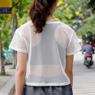 Áo thể thao Gladimax Croptop Lưới thời trang & phong cách kết hợp với Bra tập aerobic, gym,...