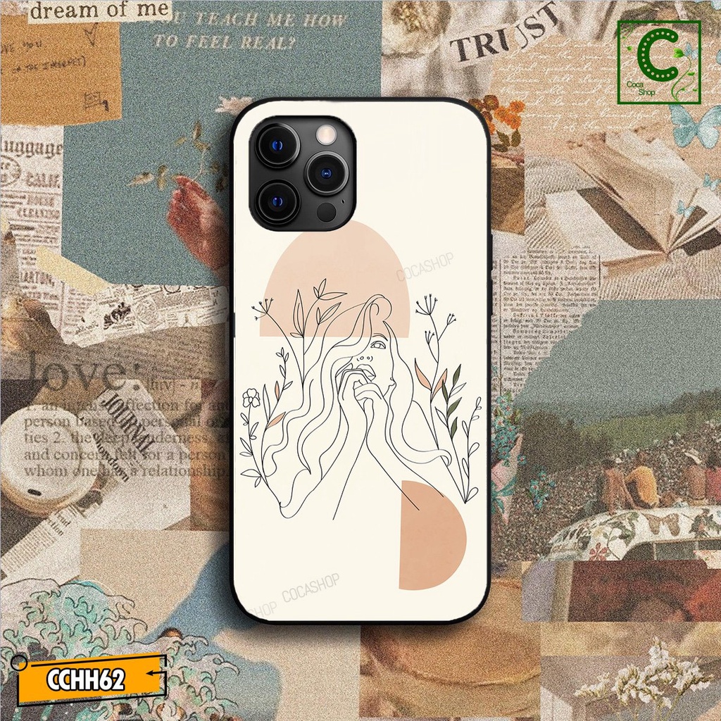 Ốp lưng iphone mặt kính cực đẹp, siêu bền  - Cô gái mơ mộng - 6/6plus/6s/6splus/7/7plus/8/8plus/x/.....