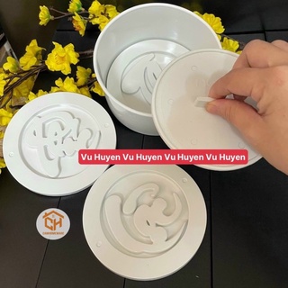 Bộ Khuôn Làm Xôi Phúc Lộc Thọ 5 Chi Tiết Bằng Chất Liệu Nhựa Chịu Nhiệt, Khuôn Làm Bánh Phúc Lộc Thọ Cam Homeware