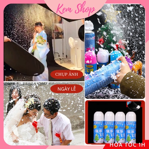 Bình xịt tuyết dùng trang trí sinh nhật, chụp ảnh decor, Giáng Sinh Noel Christmas - Kemshop K25