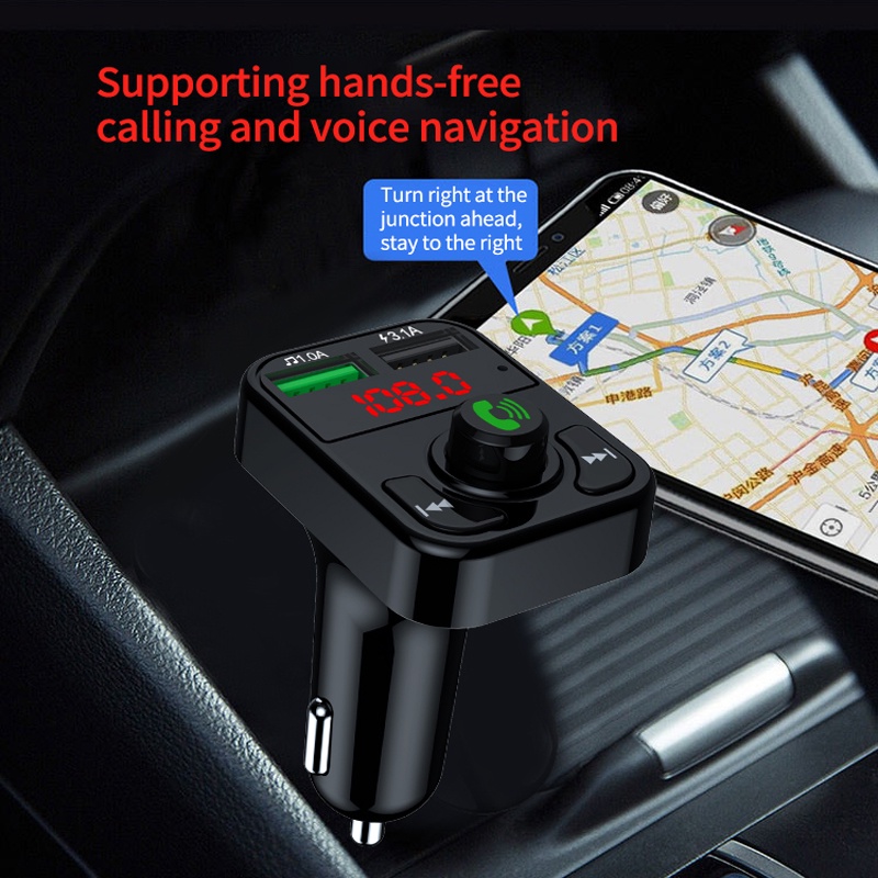 Ảnh Tẩu Sạc Xe Hơi Bluetooth VITOG Kiêm Máy Phát FM Chuyên Dụng Gồm 2 Cổng USB 3
