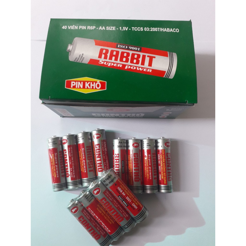 Hộp 40 viên pin tiểu con thỏ 2A | Shopee Việt Nam