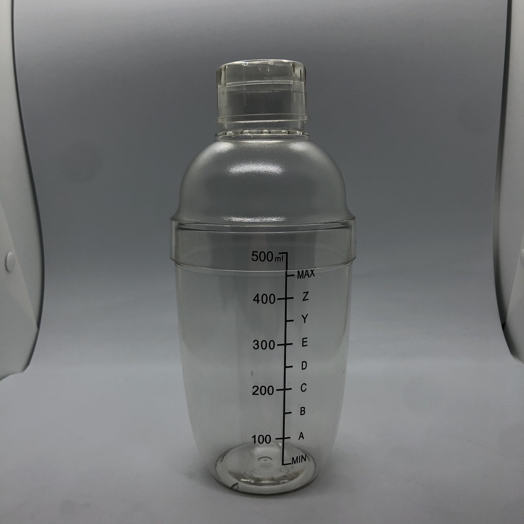 Bình lắc pha chế Shaker nhựa chia vạch đen Cao Cấp chất dày siêu bền 350ml - 500ml - 700m