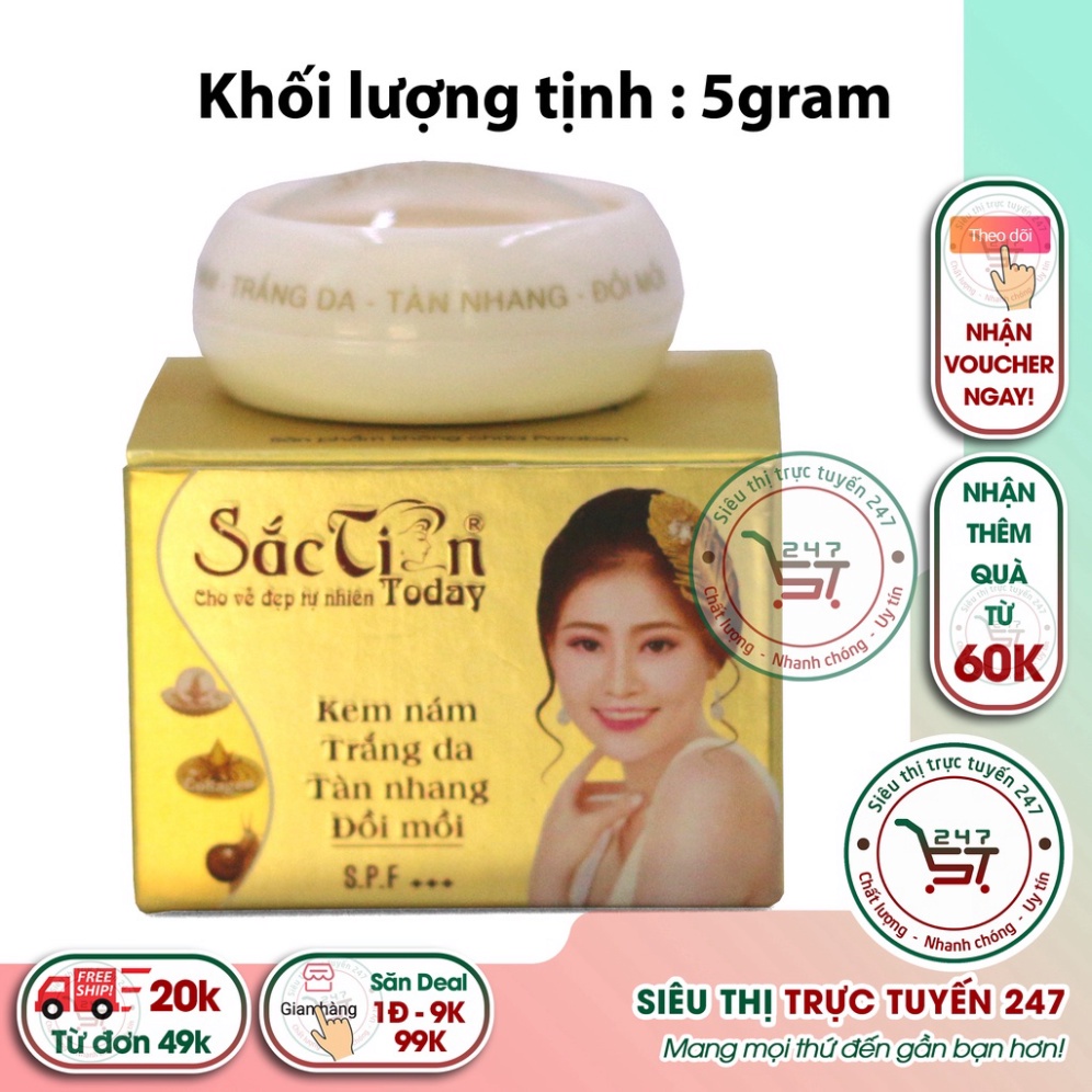 Kem Nám Tàn nhang Đồi mồi Trắng da Sắc Tiên Today (Vàng)
