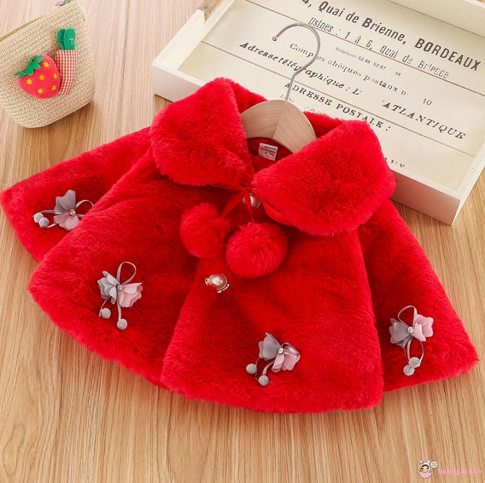 Áo Khoác Cardigan Đính Nơ Ấm Áp Cho Bé Gái