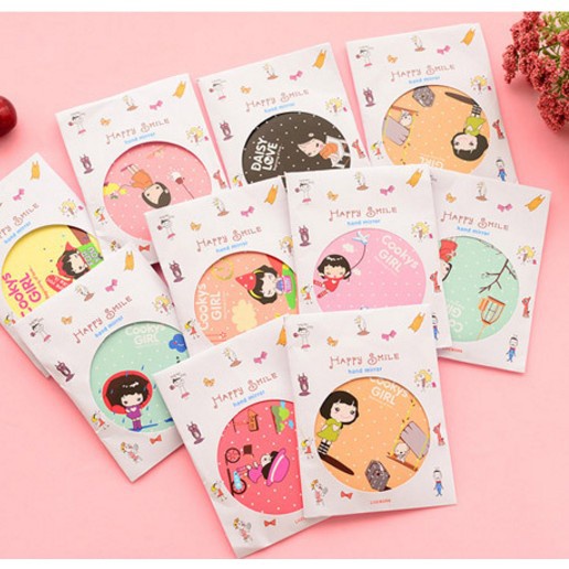 Gương Mini Cầm Tay Đáng Yêu - Gương Tròn Bỏ Túi Tiện Dụng