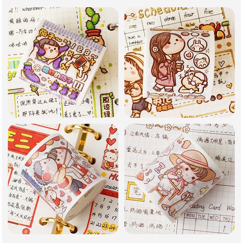 Washi tape cute sticker trang trí thủ công trong nhà, DIY Crafts, Scrapbook, Journal, Diary, Planner K88