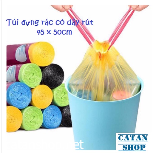 Cuộn 15 Túi Đựng Rác Nilon Có Dây Rút tự phân hủy sinh học GD588 ...