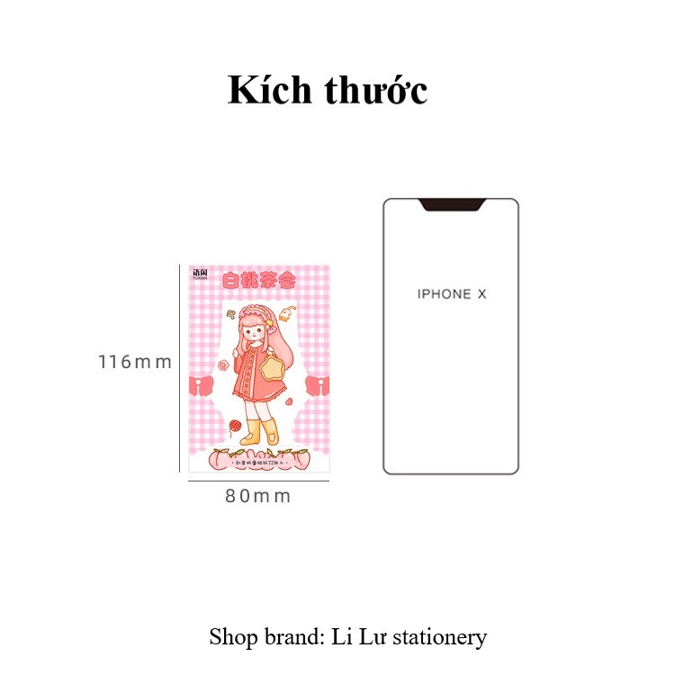 Sticker cute hộp set 32 miếng dán sổ điện thoại laptop bàn tường HD77-K50 DIY Crafts, Scrapbook, Journal, Diary, Planner