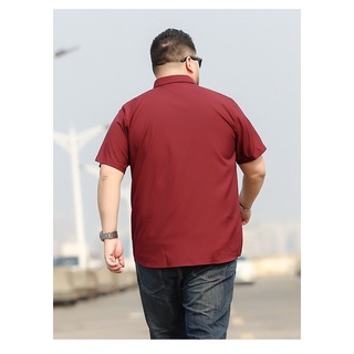 Áo Sơ Mi Tay Ngắn Màu Trơn Cỡ Lớn L-10XL Thời Trang Mùa Hè Cho Nam