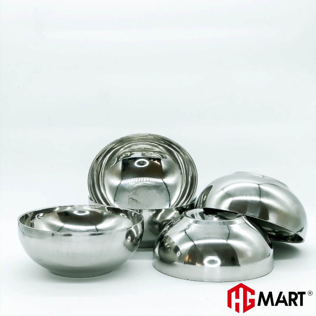 Ảnh Bộ 5 Bát Trơn Inox cách nhiệt chống nóng thương hiệu HG Mart [Bảo hành 12 tháng] 1